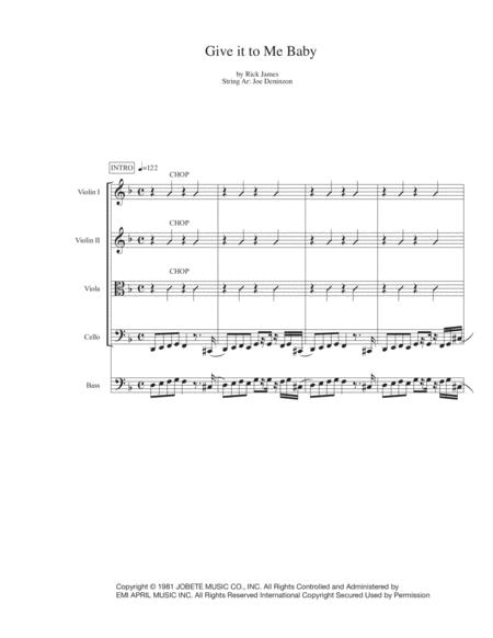 Give It To Me Baby For String Orchestra Or String Quintet Sheet Music