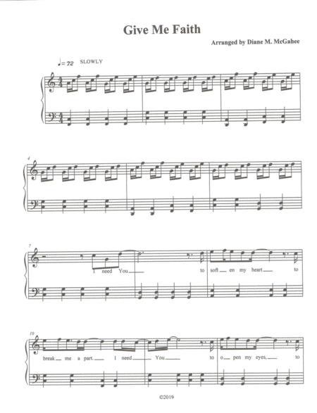 Give Me Faith Advanced Piano Sheet Music