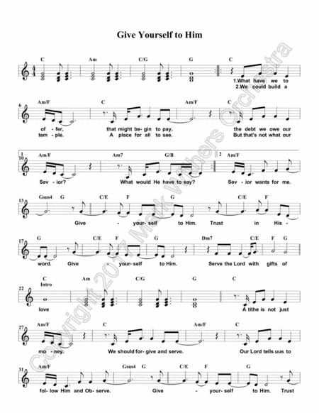 Give Yourself To Him Sheet Music