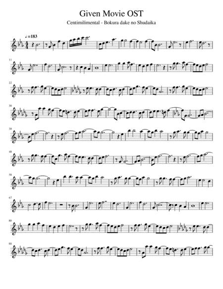 Given Movie Ost Bokura Dake No Shudaika Sheet Music