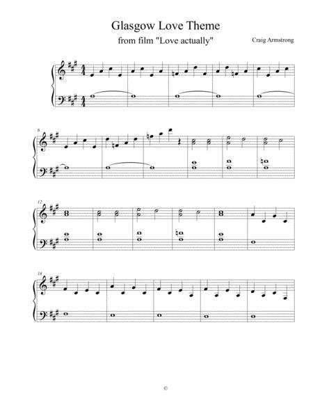 Glasgow Love Theme From Film Love Actually Sheet Music