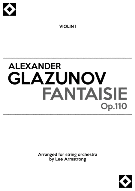 Glazunov Fantasy Op 110 For String Orchestra Sheet Music