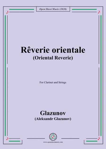 Free Sheet Music Glazunov Rverie Orientale Oriental Reverie For Clarinet And Strings