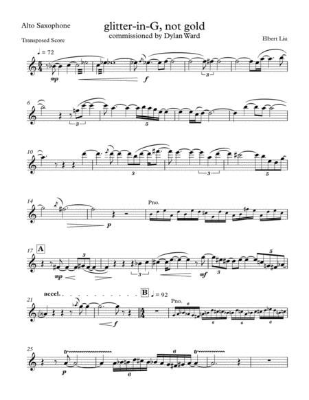 Free Sheet Music Glitter In G Not Gold For Soprano Saxophone Alto Saxophone And Piano Alto Saxophone Part