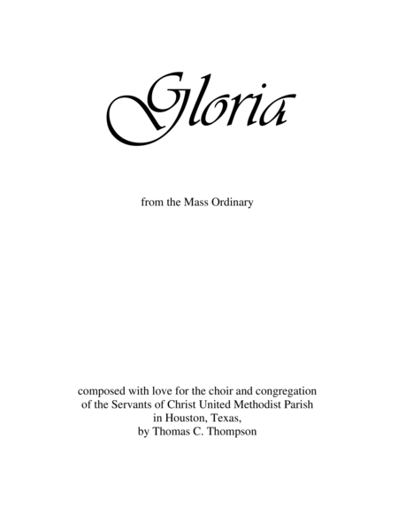 Free Sheet Music Gloria Chorus Organ