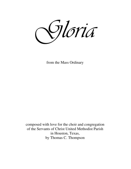 Gloria Chorus Sheet Music