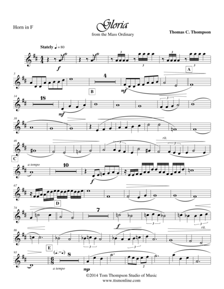 Gloria Horn In F Sheet Music