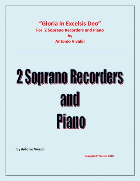 Gloria In Excelsis Deo 2 Soprano Recorders And Piano Advanced Intermediate Chamber Music Sheet Music