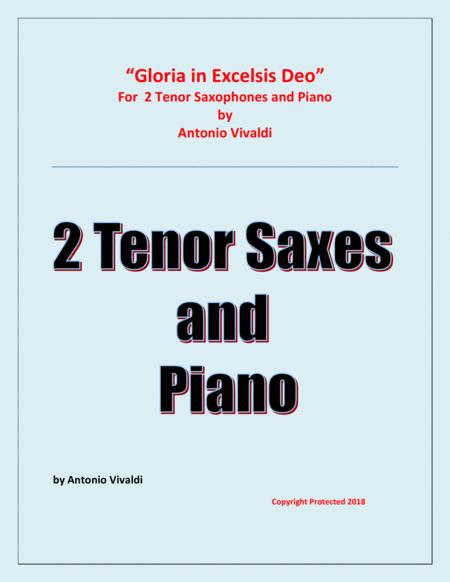 Gloria In Excelsis Deo 2 Tenor Saxophones And Piano Advanced Intermediate Chamber Music Sheet Music