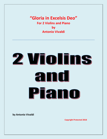 Gloria In Excelsis Deo For 2 Violins And Piano Sheet Music