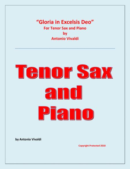 Gloria In Excelsis Deo Tenor Sax And Piano Advanced Intermediate Sheet Music