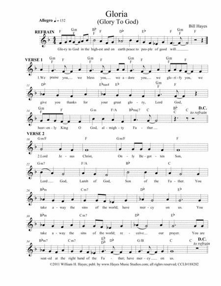 Gloria Mass Setting Sheet Music