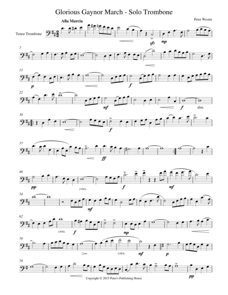 Glorious Gaynor March Arranged For Trombone Solo Sheet Music