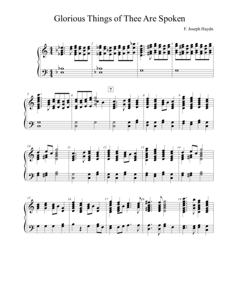 Glorious Things Of Thee Are Spoken For Handbells Sheet Music