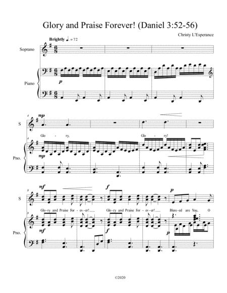 Free Sheet Music Glory And Praise Forever Daniel 3 52 56