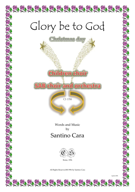 Glory Be To God Christmas For Children Sab Choir And Orchestra Sheet Music