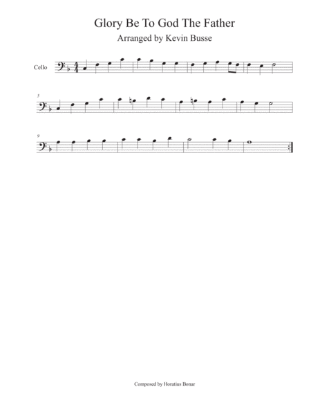 Free Sheet Music Glory Be To God The Father Cello