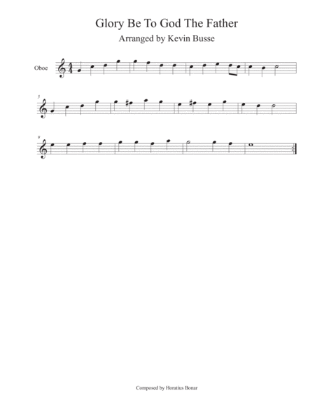 Glory Be To God The Father Easy Key Of C Oboe Sheet Music