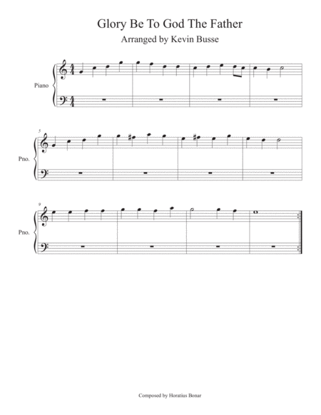 Free Sheet Music Glory Be To God The Father Easy Key Of C Piano