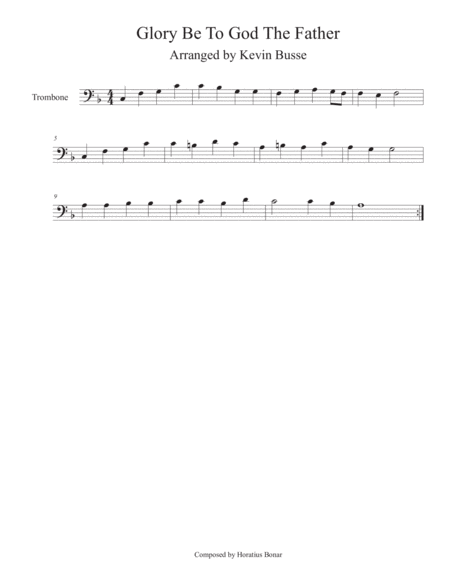 Glory Be To God The Father Trombone Sheet Music