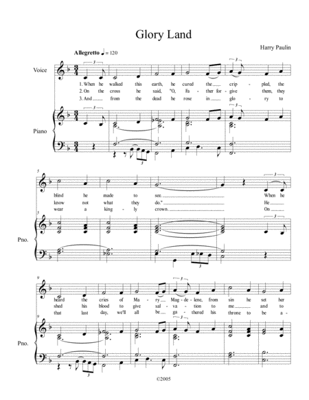 Glory Land Sheet Music