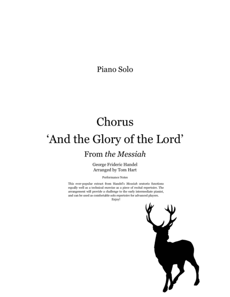 Free Sheet Music Glory Of The Lord From The Messiah Piano Solo