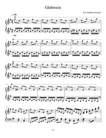 Free Sheet Music Gluhwein