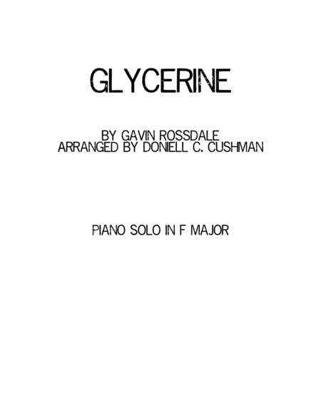 Glycerine Sheet Music