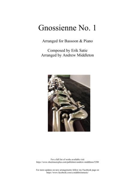 Gnossienne No 1 Arranged For Bassoon And Piano Sheet Music