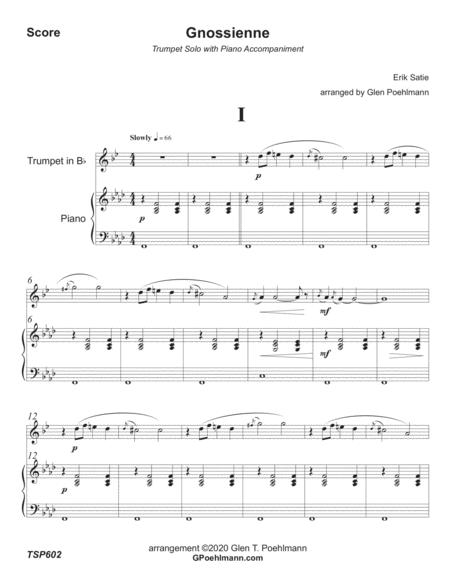 Gnossienne Trumpet Solo With Piano Accompaniment Based On 3 Erik Satie Piano Solos Sheet Music