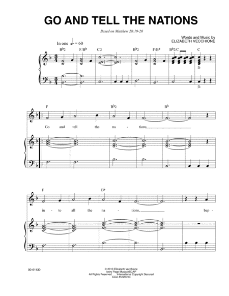 Free Sheet Music Go And Tell The Nations