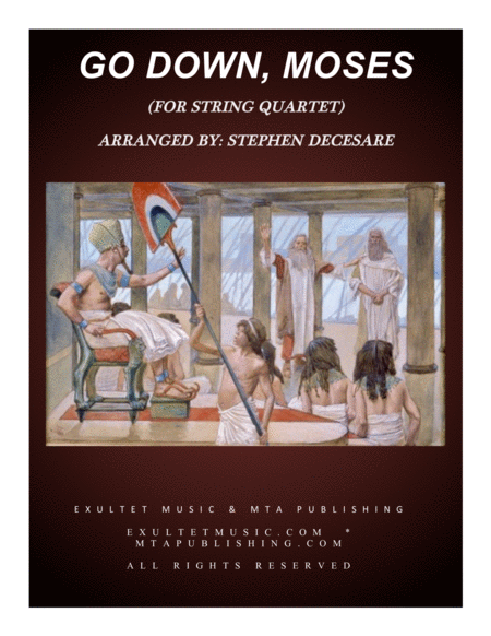 Free Sheet Music Go Down Moses For String Quartet