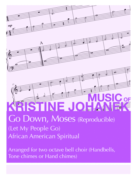 Free Sheet Music Go Down Moses Let My People Go 2 Octave Reproducible