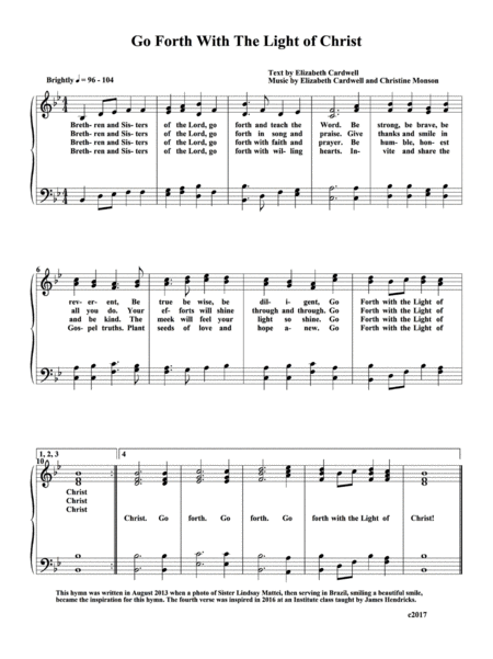 Go Forth With The Light Of Christ Sheet Music