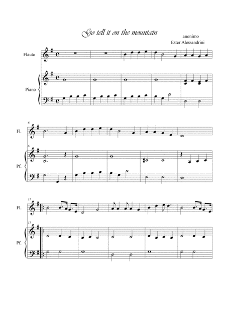 Go Tell It On Mountain Flute And Piano Sheet Music