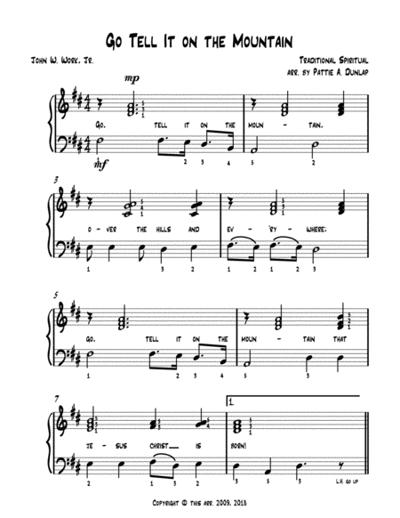 Go Tell It On The Mountain Dm Sheet Music