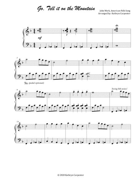 Free Sheet Music Go Tell It On The Mountain Intermediate Piano