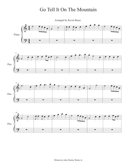 Go Tell It On The Mountain Piano Sheet Music