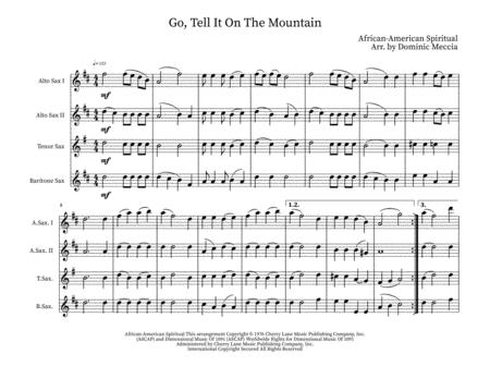 Go Tell It On The Mountain Sax Quartet Sheet Music