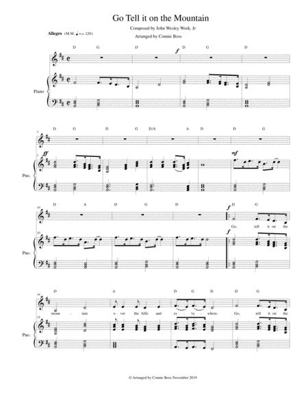 Free Sheet Music Go Tell It On The Mountain Solo And Piano