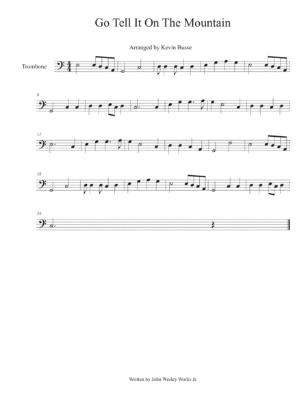 Go Tell It On The Mountain Trombone Sheet Music