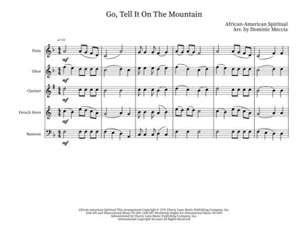 Go Tell It On The Mountain Wind Quintet Sheet Music