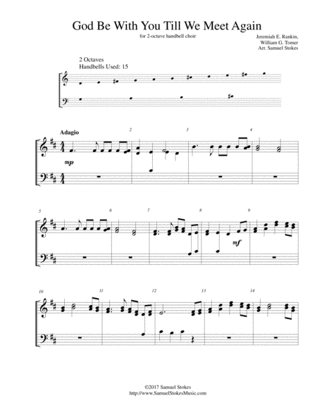 Free Sheet Music God Be With You Till We Meet Again For 2 Octave Handbell Choir