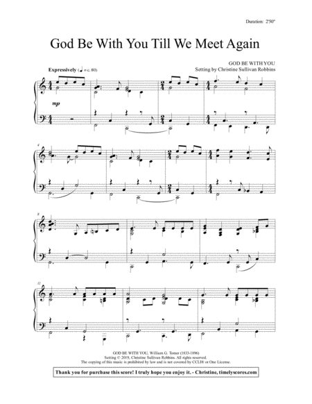 Free Sheet Music God Be With You Till We Meet Again