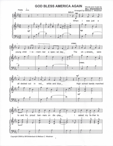 God Bless America Again Sheet Music