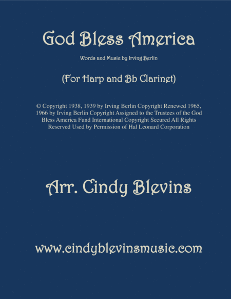 Free Sheet Music God Bless America Arranged For Harp And Bb Clarinet