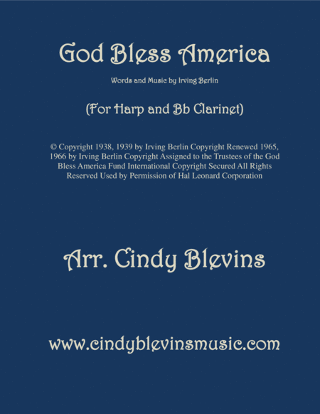 God Bless America Arranged For Harp And Bb Clarinet Sheet Music