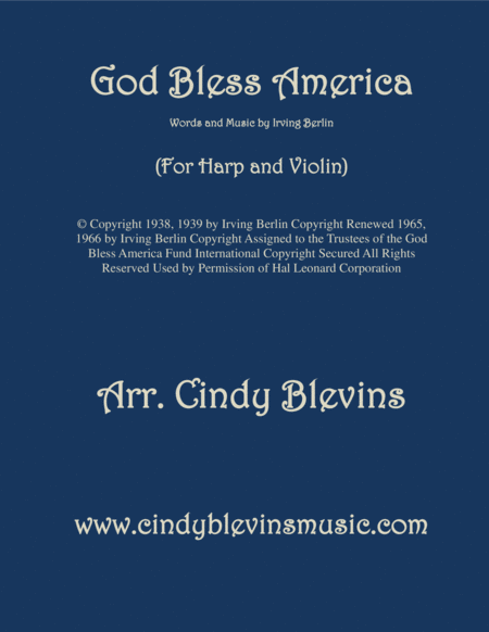 God Bless America Arranged For Harp And Violin Sheet Music