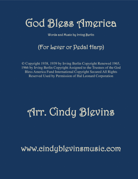 God Bless America Arranged For Lever Or Pedal Harp Sheet Music