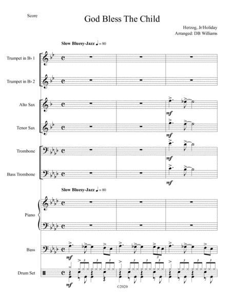 Free Sheet Music God Bless The Child Jazz Combo